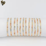 (1-4013-2) Gold Laminate - 4mm Three Tones Bangles - Dozen - BGO