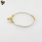 (MBRA-46) Stainless Steel - Good Luck Pearl Bracelet.