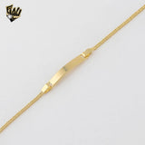 (1-0944) Laminado de oro - Pulsera para niños con eslabones curvos de 2 mm - 6" - BGO