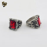 (4-0024) Acero inoxidable - Anillo de hombre con circonita oxidada.