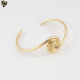 (1-4077-C) Laminado de oro - Brazaletes abiertos retorcidos de 5 mm - BGF