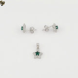 (2-6303) 925 Sterling Silver - Small Zircon Star Set.