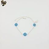 (2-0426) Pulsera de eslabones Rolo de plata de ley 925 con ojo de 3 mm.