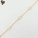 (1-0550) Laminado de oro - Brazalete de perlas y elefantes de 6,5 mm - 8" - BGF