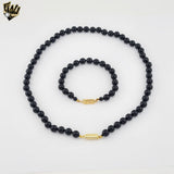 (MSET-12) Gold Laminate - 8mm Mallorca Pearls Set - BGF