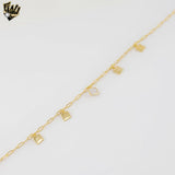 (1-6106-1) Gold Laminate - 2mm Paper Clip Link Zircon Necklace - 16".