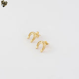 (1-1108-7) Gold Laminate - Horseshoe Stud Earrings - BGF