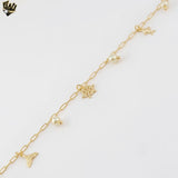 (1-6274-2) Gold Laminate - Paper Clip Link Sea Charms Necklace - BGF