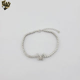 (2-0430) Plata de Ley 925 - Pulsera Ajustable Estrella de 2mm.