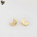 (1-1207) Gold Laminate - Asymmetrical Stud Earrings - BGF