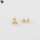 (1-1162-3) Laminado de Oro - Aretes de Corazón - BGF
