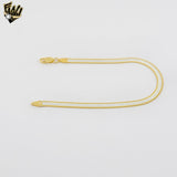 (2-0327) Pulsera de plata de ley 925 con dije de eslabón de 1 mm.