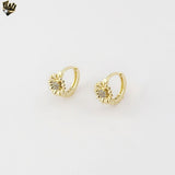 (1-2501-2) Gold Plated -Flower Huggies.