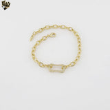(1-60087) Gold Plated- 5mm Round Paper Clip Link Bracelet - 8.5"