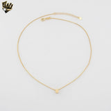 (1-6121) Gold Laminate - 1mm Box Link Drop Necklace - BGF