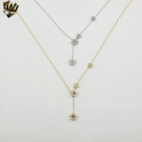 (4-7114) Stainless Steel - Dainty Tie Flower Necklace - 17"