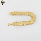 (1-0824) Gold Laminate - 14mm Coin Bracelet - 7.5" - BGO