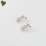 (2-6354) 925 Sterling Silver -Zircon Flower Set.
