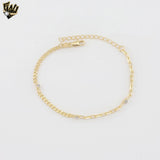 (1-0590) Gold Laminate - Paper Clip- Curb  Link  Bracelet - 7" - BGF