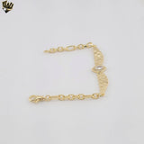 (1-60097) Gold Plated - Zircon Statement Bracelet - 7.5"