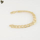(1-60011) Laminado de oro - Brazalete de hombre con eslabones curvos de 6 mm - 8,5" - BGF