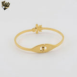 (MBRA-23-X) Stainless Steel - Zircon Bee Bangle.