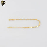 (1-0489) Laminado de oro - Brazalete de eslabones abiertos de 9 mm - 7,5” - BGO