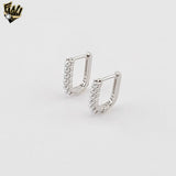 (2-4219) 925 Sterling Silver - Oval Pearls Hoops.