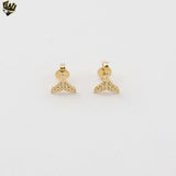 (1-1162-3) Laminado de Oro - Aretes de Corazón - BGF