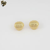 (1-1213-2) Gold Laminate - Dome Shape Stud Earrings - BGO