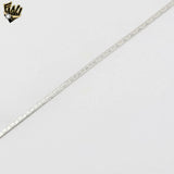 (2-0302) 925 Sterling Silver - 3mm Carved Herringbone Bracelet.