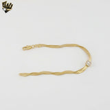 (1-0789) Gold Laminate - 3mm Zircon Herringbone Bracelet - 7" - BGF