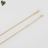 (1-6520-2) Gold Laminate - 2.20mm Curb Link Zircon Bar Necklace - BGF - 16"
