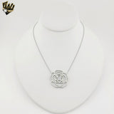 (4-7105) Stainless Steel - 1mm Link Rose Necklace - 16"