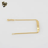 (1-0944) Laminado de oro - Pulsera para niños con eslabones curvos de 2 mm - 6" - BGO