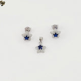 (2-6303) 925 Sterling Silver - Small Zircon Star Set.