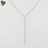 (1-6040-2) Gold Laminate - Zircon Tie Necklace - BGF
