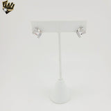 (2-3121) 925 Sterling Silver - Asymmetrical Square Stud Earrings.