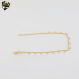 (1-0133-2) Gold Laminate - 1.5mm Curb Link Circles Charms Anklet - 10” - BGF