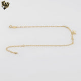 (1-0123) Gold Laminate - 2mm Paper Clip Link Anklet - 10" - BGF