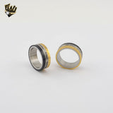 (4-0078) Acero inoxidable - Anillo para hombre con circonitas talladas.