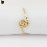 (1-4077-C) Laminado de oro - Brazaletes abiertos retorcidos de 5 mm - BGF