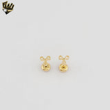 (1-1140-4) Laminado de Oro - Aretes de Flor - BGF
