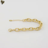 (1-60098) Gold Plated - 9.5mm Rolo Link Bracelet - 6.5"