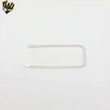 (sv-kb-01) 925 Sterling Silver - 1mm Double Curb Link Bracelet 7".