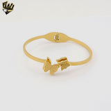 (MBRA-14-O) Stainless Steel - 3mm Butterfly Bangle.