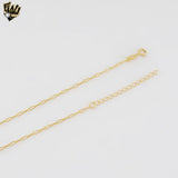 (1-6106-1) Gold Laminate - 2mm Paper Clip Link Zircon Necklace - 16".