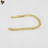 (1-60010) Gold Plated- 7mm Curb Link Bracelet - 8"