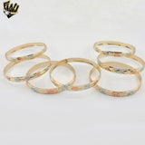 (1-4042) Gold Laminate - 6mm Mixed Three Tones Bangles-BGO (Dozen)