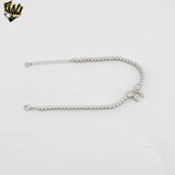 (2-0430) 925 Sterling Silver - Zircon Bow Bracelet.